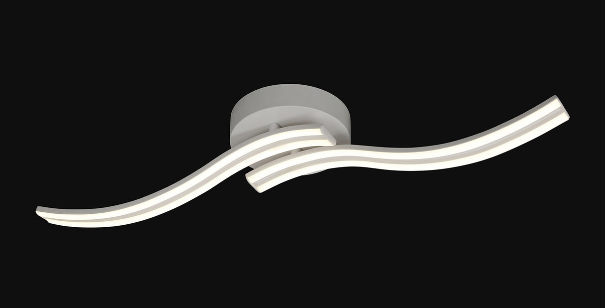 Johnston 2 Light Ceiling, Wall, 2 x 12W LED, 4000K, 1556lm, White, 3yrs Warranty