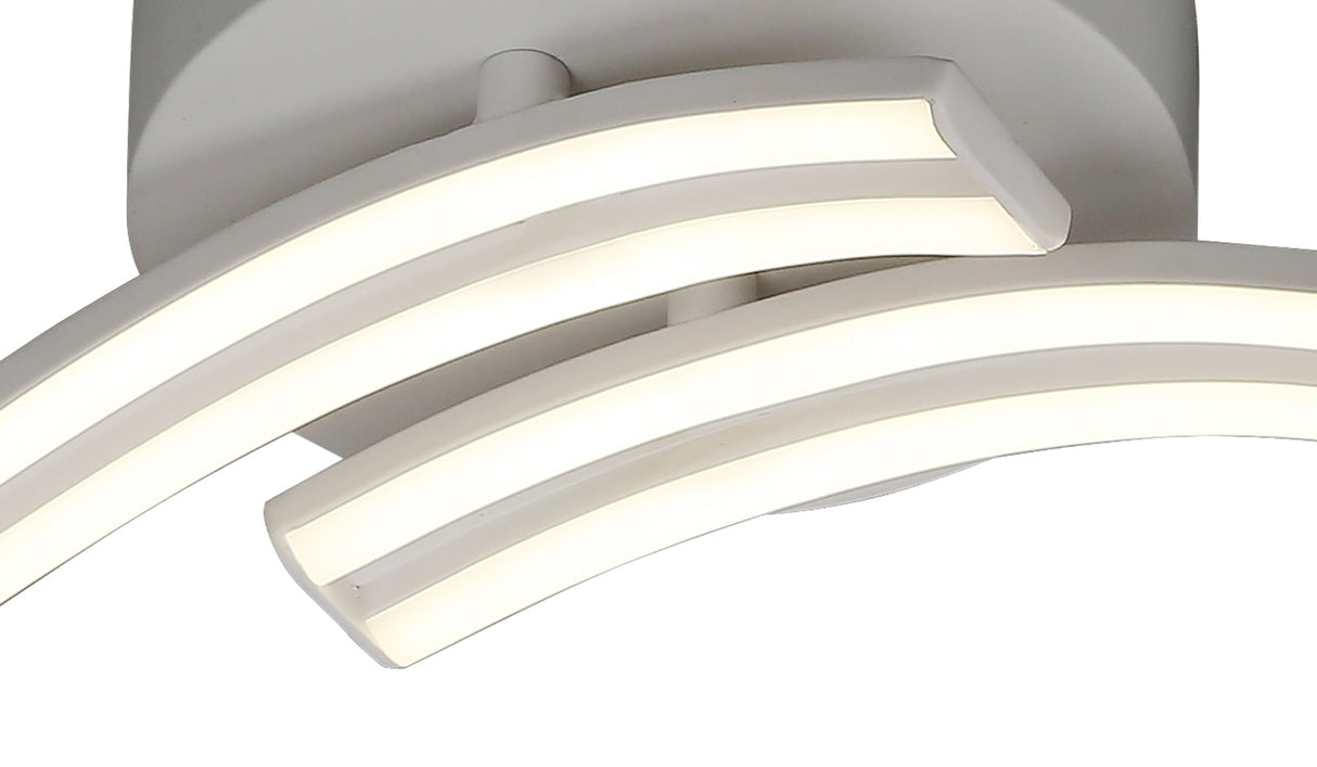 Johnston 2 Light Ceiling, Wall, 2 x 12W LED, 4000K, 1556lm, White, 3yrs Warranty