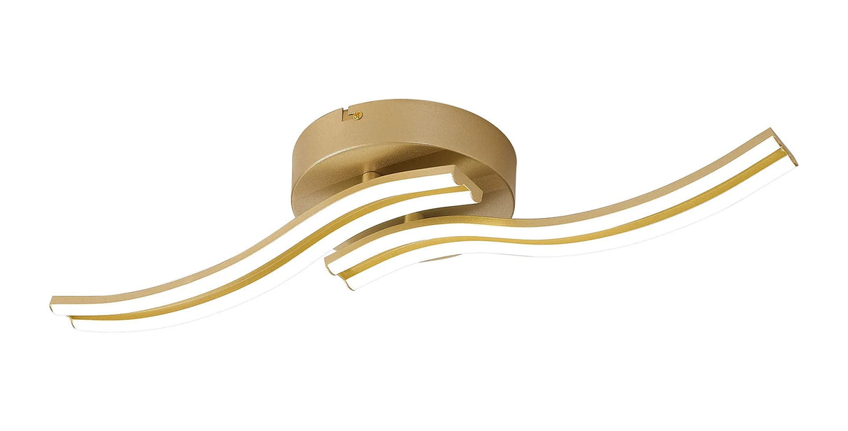 Johnston 2 Light Ceiling, Wall, 2 x 12W LED, 3500K, Sand Gold