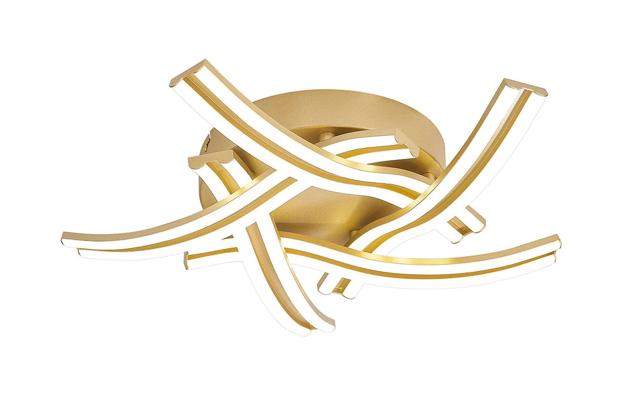 Johnston 5 Light Ceiling, 3 Step Dimming, 5 x 12W LED, 3500K, Sand Gold