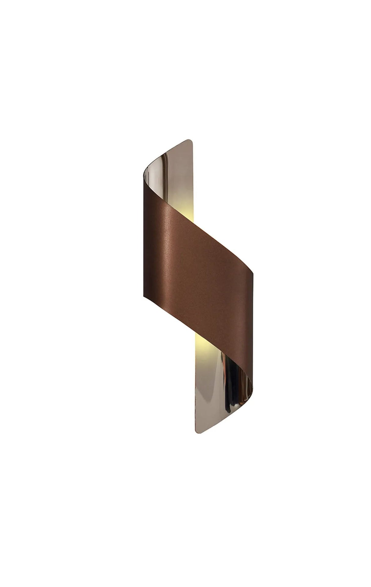 Kachosa Wall Lamp Small, 8W LED, 3000K, Satin Brown/Polished Chrome