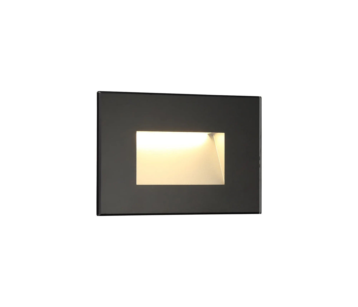 Kerr Recessed Rectangle Glass Fronted Wall Lamp, 3.3W LED, 3000K, IP65, Black