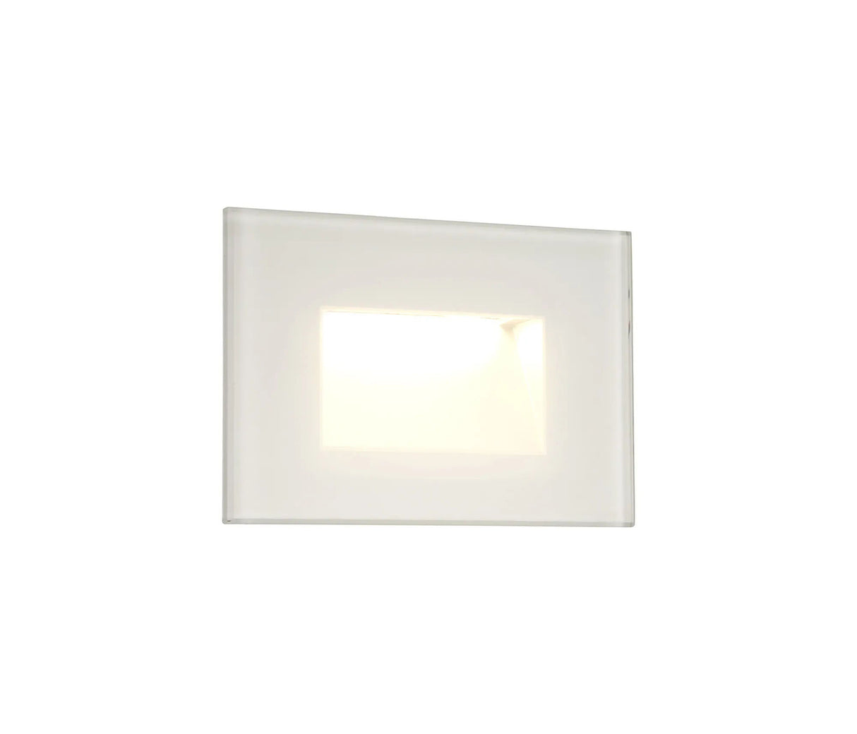 Kerr Recessed Rectangle Glass Fronted Wall Lamp, 3.3W LED, 3000K, IP65, White