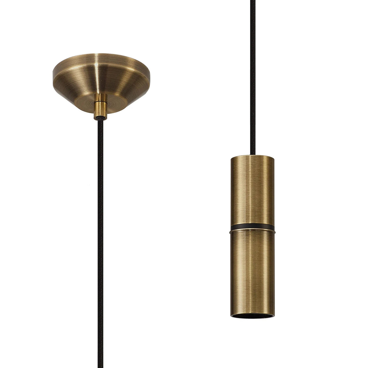 Kevan 1.5m 1 Light Pendant, 1 x E27, Antique Brass