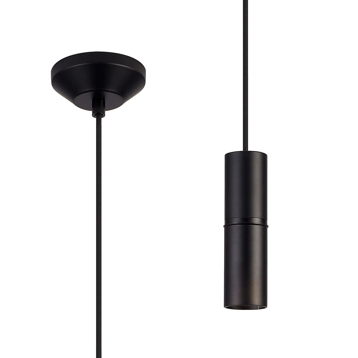 Kevan 1.5m 1 Light Pendant, 1 x E27, Matt Black