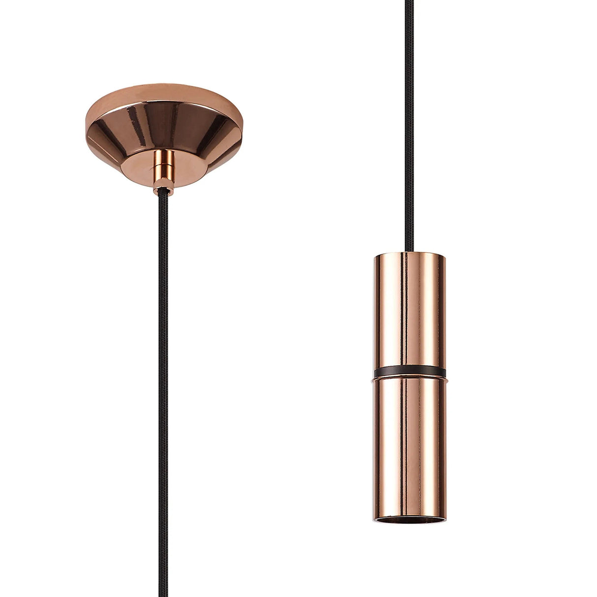 Kevan 1.5m 1 Light Pendant, 1 x E27, Rose Gold