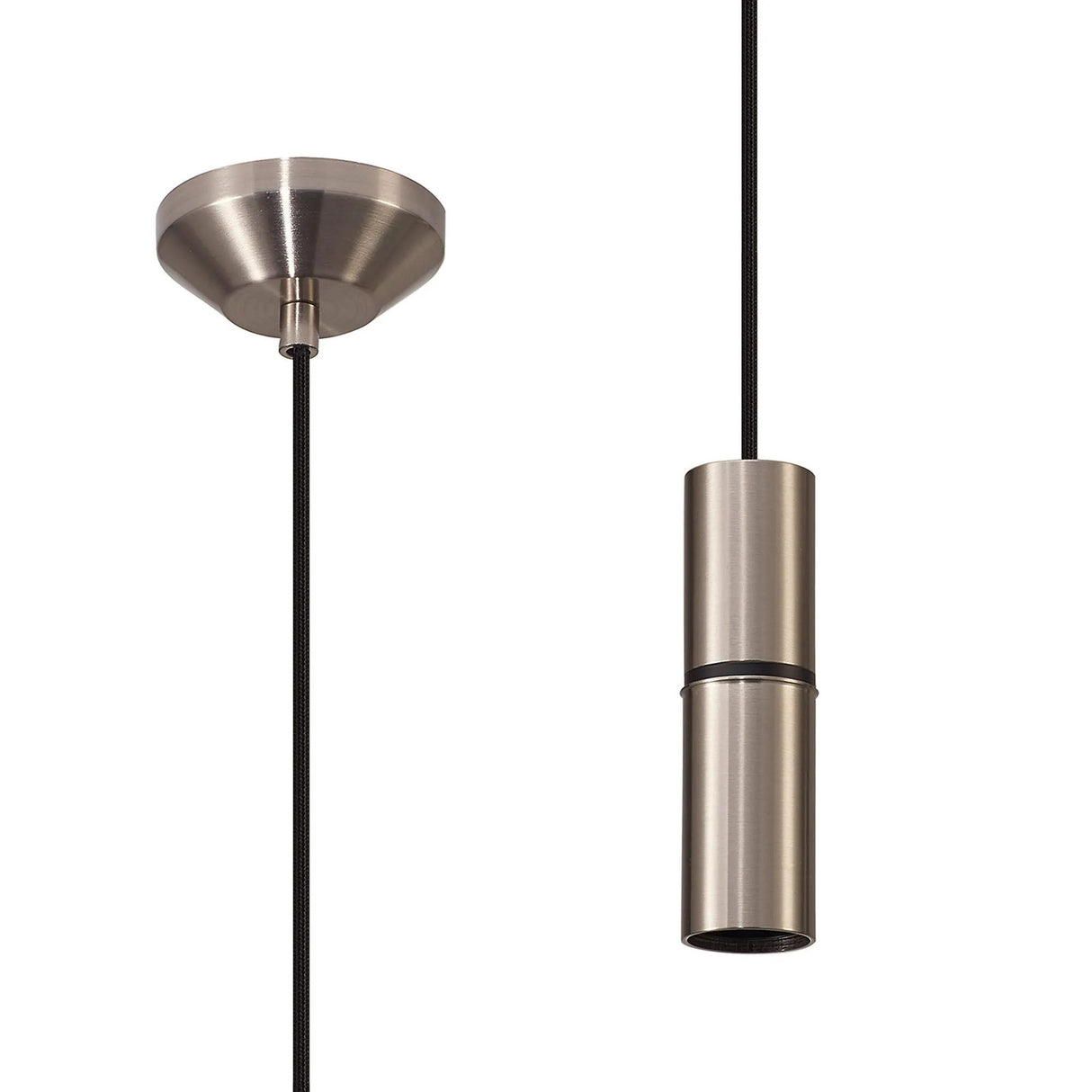 Kevan 1.5m 1 Light Pendant, 1 x E27, Satin Nickel