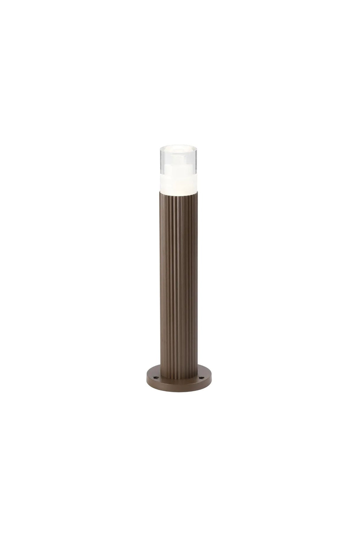 Khazri Ribbed Line 35cm Post Lamp With Tier Pattern Acrylic Shade, 1 x GU10, IP54, Dark Brown/Clear