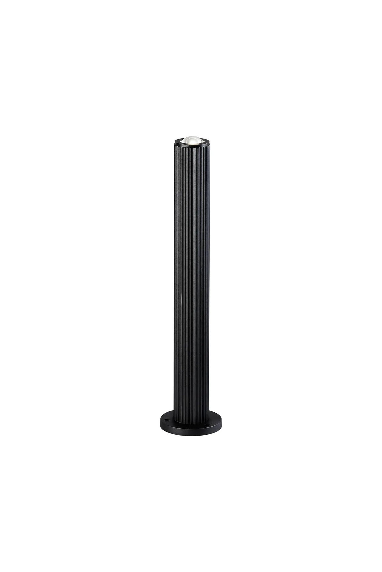 Khazri Ribbed Line 55cm Post Lamp With Dome Acrylic Shade, 1 x GU10, IP54, Black/Clear/Frosted