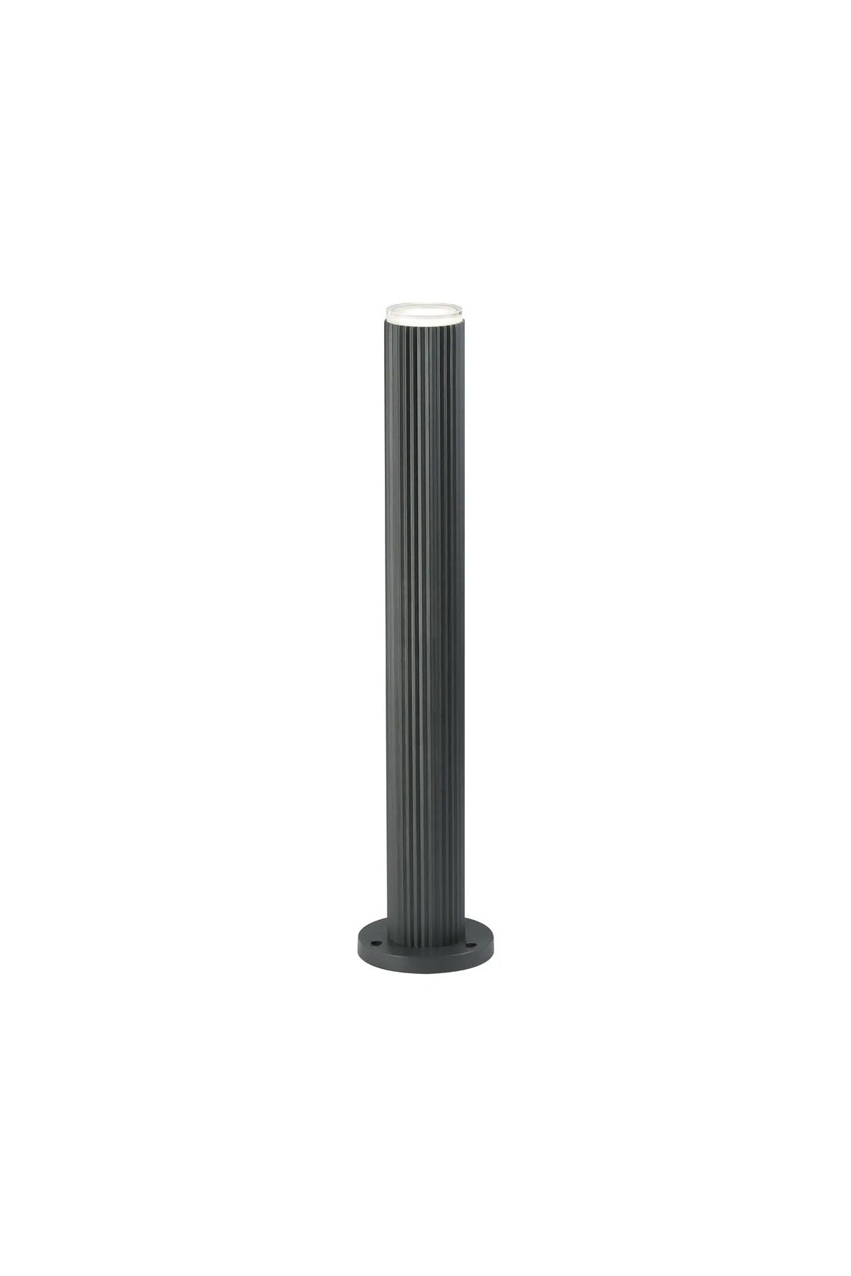 Khazri Ribbed Line 55cm Post Lamp With Shallow Acrylic Shade, 1 x GU10, IP54, Grey/Clear/Frosted