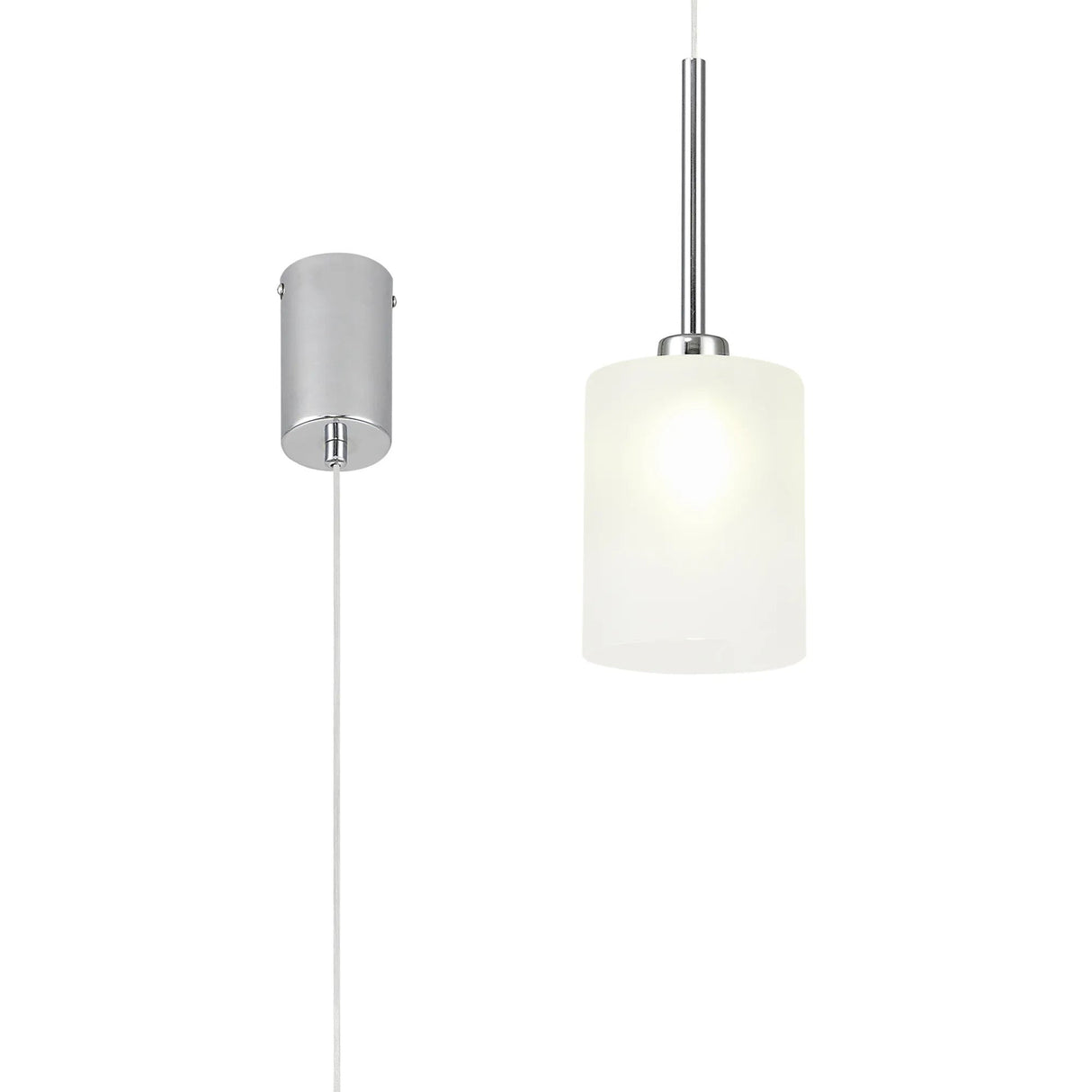 Lathen Single Pendant 2m, 1 x G9, Polished Chrome/Frosted Type B Shade