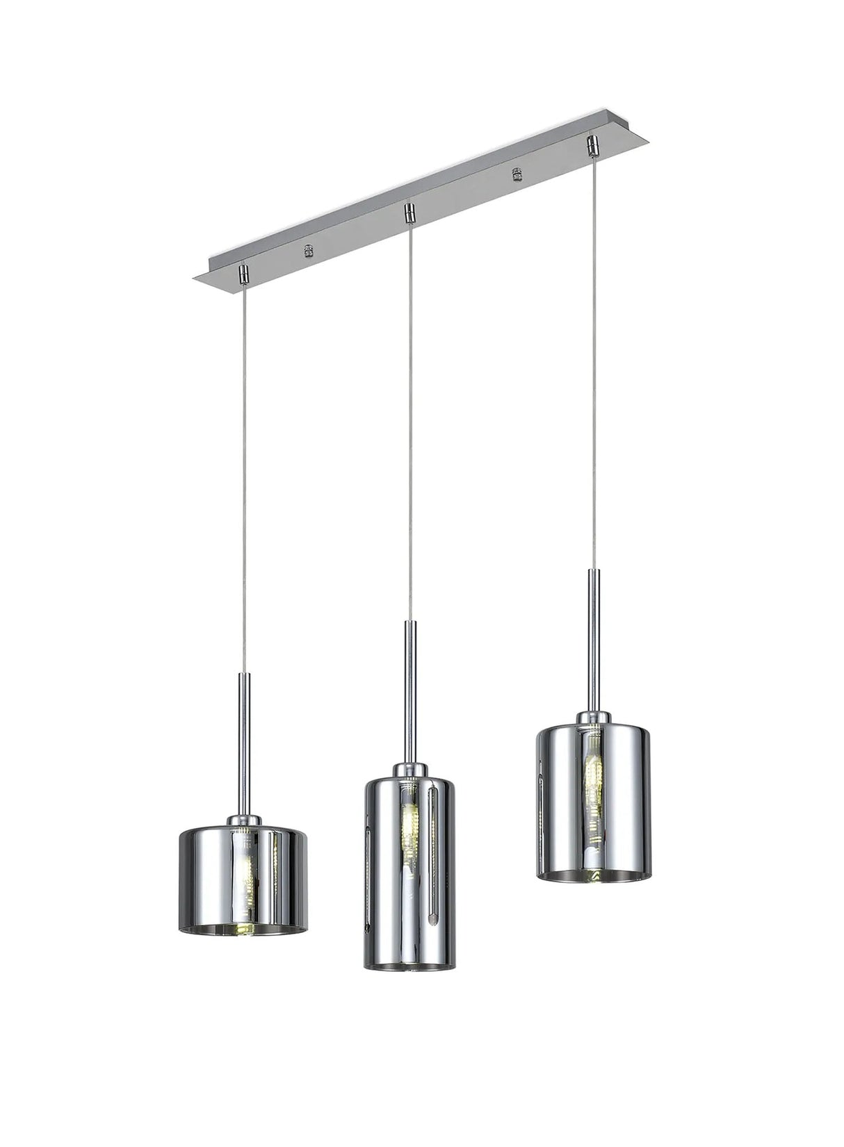 Lathen Linear Pendant 2m, 3 x G9, Polished Chrome/Chrome Type A,B,C Shade
