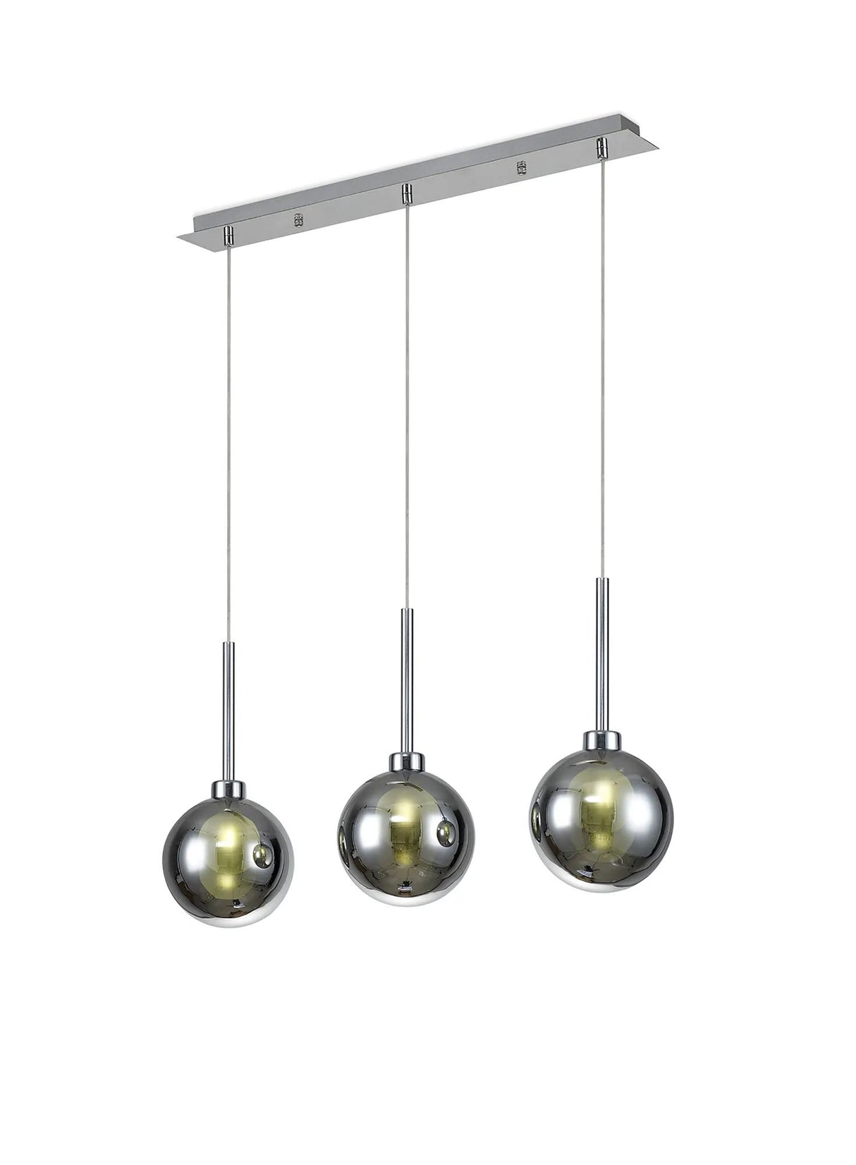 Lathen Linear Pendant 2m, 3 x G9, Polished Chrome/Chrome/Frosted Type G Shade