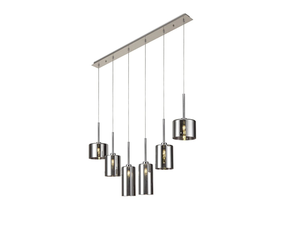 Lathen Linear Pendant 2m, 6 x G9, Polished Chrome/Chrome Type A,B,C Shade