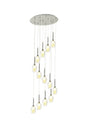 Lathen Round Multiple Pendant 2.5m, 13 x G9, Polished Chrome/Smoke/Frosted Type D Shade