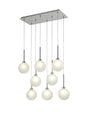 Lathen Rectangle Multiple Pendant 2m, 8 x G9, Polished Chrome/Frosted Type G Shade