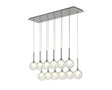 Lathen Linear Pendant 2m, 12 x G9, Polished Chrome/Clear/Frosted Type G Shade