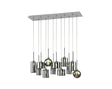 Lathen Linear Pendant 2m, 12 x G9, Polished Chrome/Chrome/Frosted Type A,B,C,G Shade
