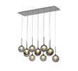 Lathen Linear Pendant 2m, 12 x G9, Polished Chrome/Smoked/Frosted Type G Shade