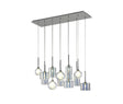 Lathen Linear Pendant 2m, 12 x G9, Polished Chrome/Iridescent/Frosted Type A,B,C,G Shade
