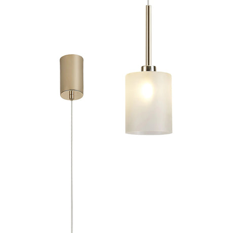 Lathen Single Pendant 2m, 1 x G9, French Gold/Frosted Type B Shade