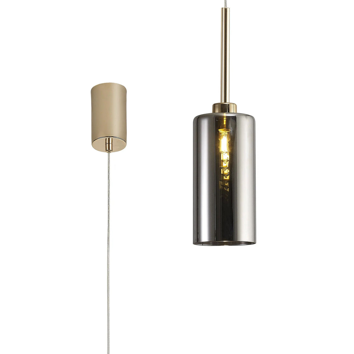 Lathen Single Pendant 2m, 1 x G9, French Gold/Chrome Type A Shade