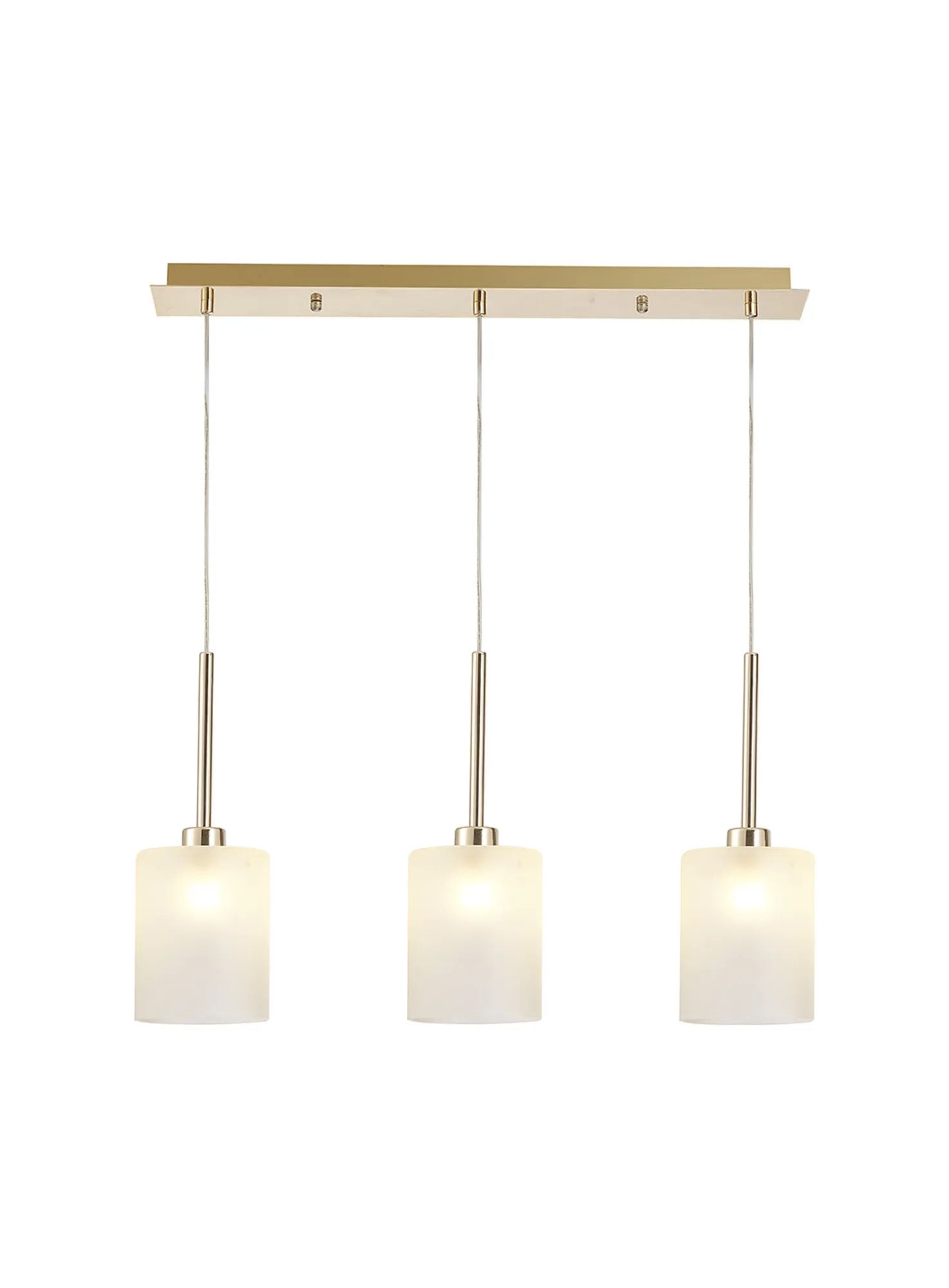 Lathen Linear Pendant 2m, 3 x G9, French Gold/Frosted Type B Shade