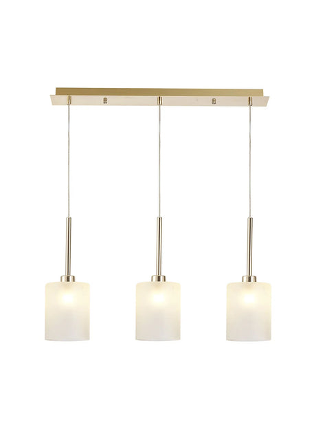Lathen Linear Pendant 2m, 3 x G9, French Gold/Frosted Type B Shade