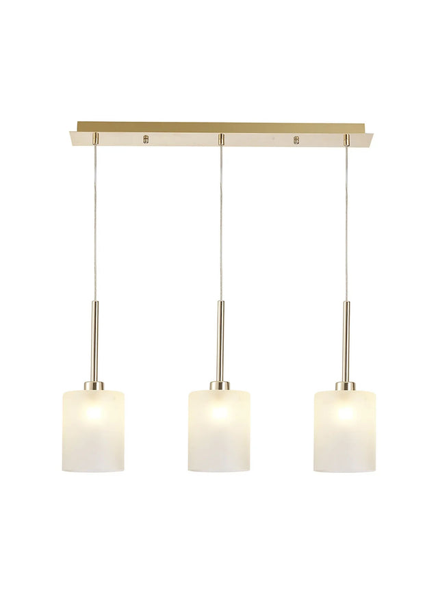 Lathen Linear Pendant 2m, 3 x G9, French Gold/Frosted Type B Shade