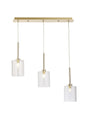 Lathen Linear Pendant 2m, 3 x G9, French Gold/Clear Type B Shade
