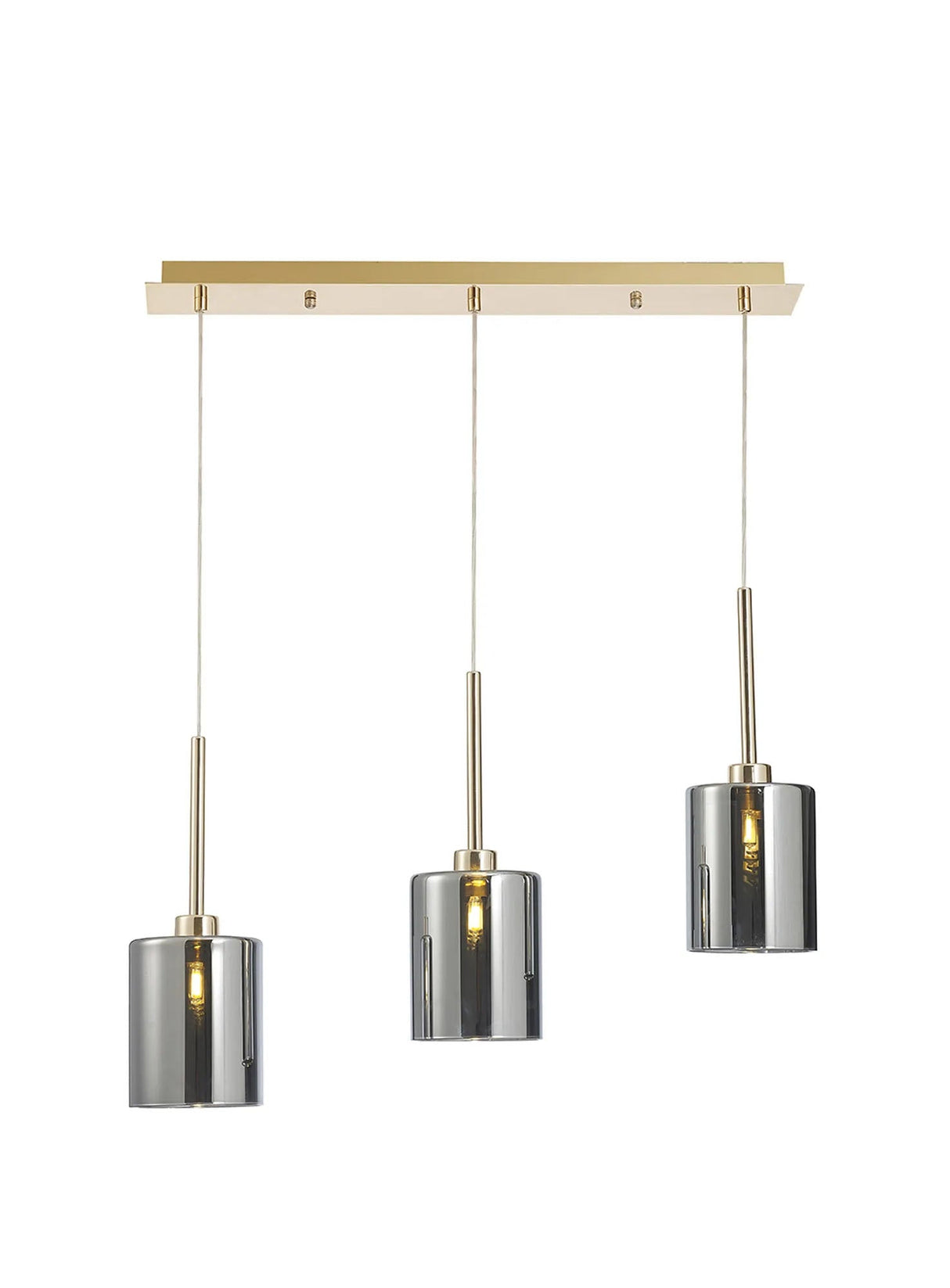 Lathen Linear Pendant 2m, 3 x G9, French Gold/Chrome Type B Shade