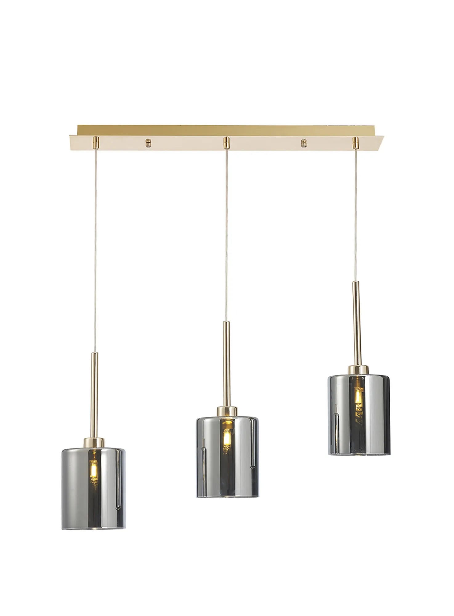 Lathen Linear Pendant 2m, 3 x G9, French Gold/Chrome Type B Shade