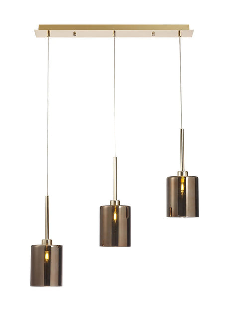 Lathen Linear Pendant 2m, 3 x G9, French Gold/Copper Type B Shade