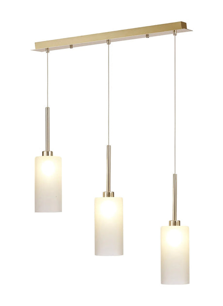 Lathen Linear Pendant 2m, 3 x G9, French Gold/Frosted Type A Shade