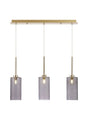 Lathen Linear Pendant 2m, 3 x G9, French Gold/Smoked Type A Shade