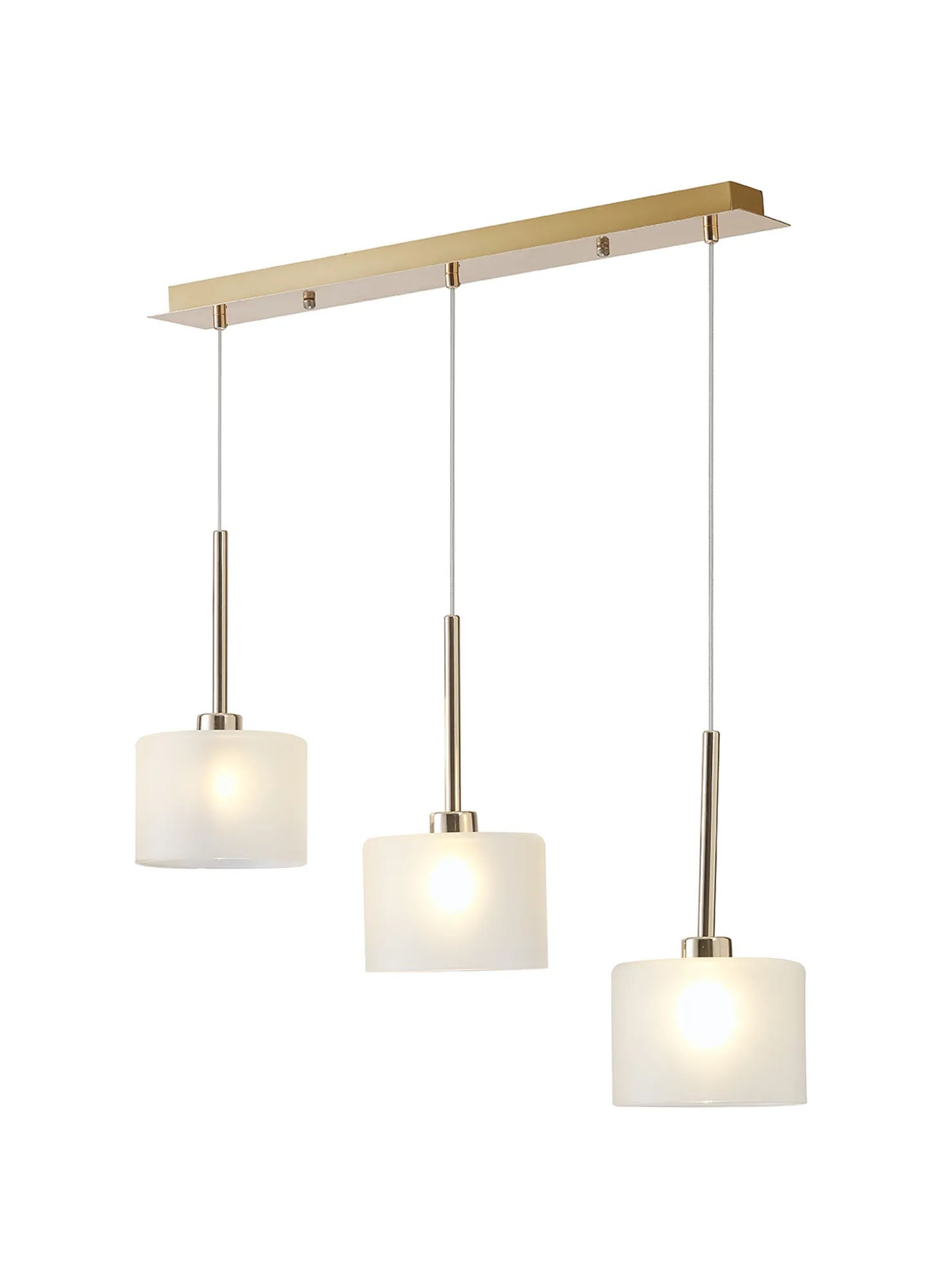 Lathen Linear Pendant 2m, 3 x G9, French Gold/Frosted Type C Shade