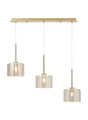 Lathen Linear Pendant 2m, 3 x G9, French Gold/Cognac Type C Shade