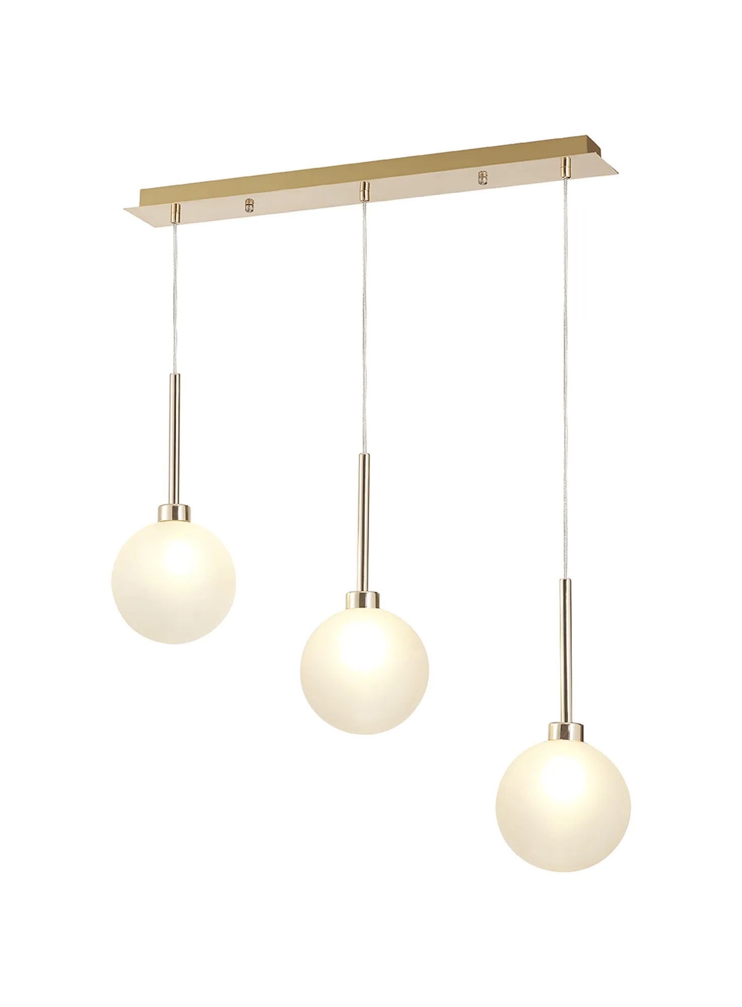 Lathen Linear Pendant 2m, 3 x G9, French Gold/Frosted Type G Shade