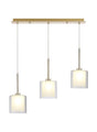 Lathen Linear Pendant 2m, 3 x G9, French Gold/Frosted/Clear Type H Shade