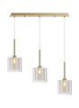 Lathen Linear Pendant 2m, 3 x G9, French Gold/Cognac/Clear Type H Shade