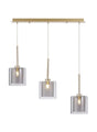 Lathen Linear Pendant 2m, 3 x G9, French Gold/Smoked/Clear Type H Shade