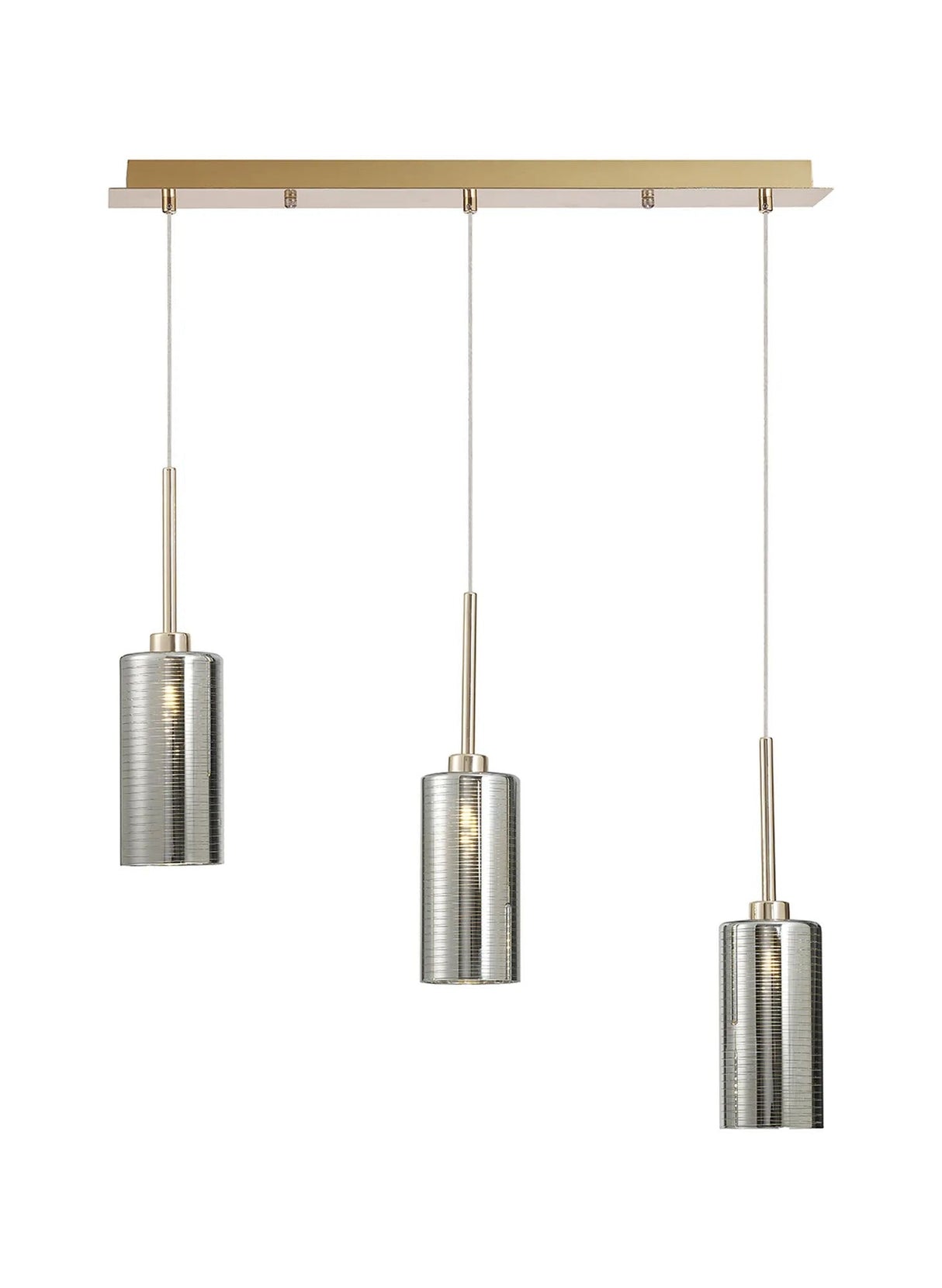 Lathen Linear Pendant 2m, 3 x G9, French Gold/Chrome Type A Shade