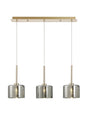 Lathen Linear Pendant 2m, 3 x G9, French Gold/Chrome Type C Shade