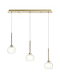 Lathen Linear Pendant 2m, 3 x G9, French Gold/Frosted/Clear Type M Shade