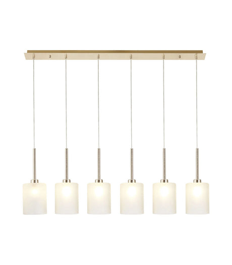 Lathen Linear Pendant 2m, 6 x G9, French Gold/Frosted Type B Shade