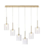 Lathen Linear Pendant 2m, 6 x G9, French Gold/Clear Type B Shade