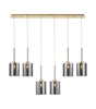 Lathen Linear Pendant 2m, 6 x G9, French Gold/Chrome Type B Shade