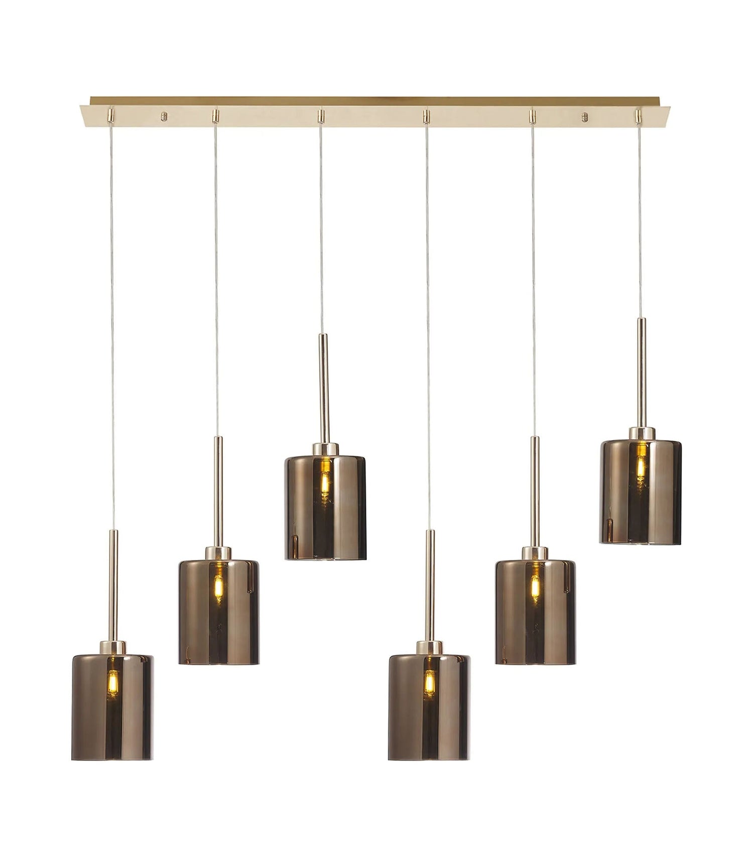 Lathen Linear Pendant 2m, 6 x G9, French Gold/Copper Type B Shade