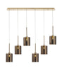 Lathen Linear Pendant 2m, 6 x G9, French Gold/Copper Type B Shade