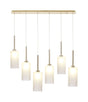 Lathen Linear Pendant 2m, 6 x G9, French Gold/Frosted Type A Shade